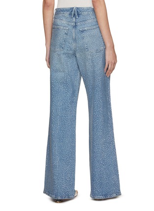 Back View - Click To Enlarge - GOOD AMERICAN - Crystal Embellished Good Ease Wide Leg Jeans