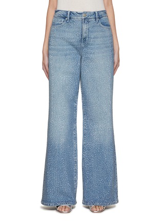 Main View - Click To Enlarge - GOOD AMERICAN - Crystal Embellished Good Ease Wide Leg Jeans