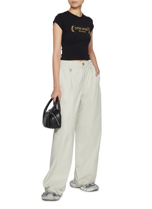 Figure View - Click To Enlarge - EYTYS - Scout Pearlescent Wide Leg Cotton Trousers
