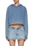 Main View - Click To Enlarge - GOOD AMERICAN - Jeanius Cropped Hoodie