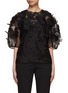Main View - Click To Enlarge - CAROLINA HERRERA - Embroidered Puff Sleeve Silk Blouse