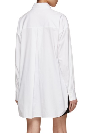 Back View - Click To Enlarge - CAROLINA HERRERA - Oversized Cotton Blend Shirt