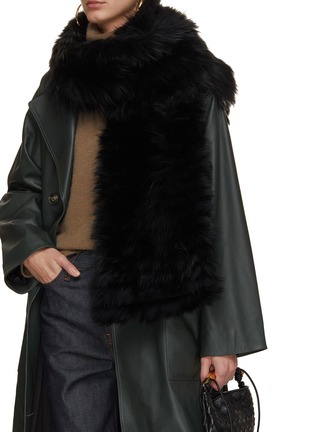 Figure View - Click To Enlarge - SIMONETTA RAVIZZA - Bordeaux Silver Fox Fur Scarf