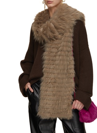 Figure View - Click To Enlarge - SIMONETTA RAVIZZA - Aries Silver Fox Fur Hooded Scarf