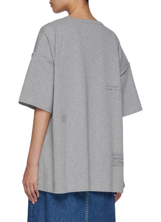 Back View - Click To Enlarge - KURO - Hacienda Unintention Oversized Crewneck Cotton T-Shirt