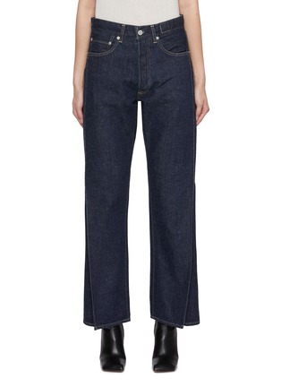 Main View - Click To Enlarge - KURO - Big Tuck Flare Dark Wash Denim Pants