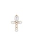 Main View - Click To Enlarge - VENNA - Crystal And Pearl Embellished Cross Brooch