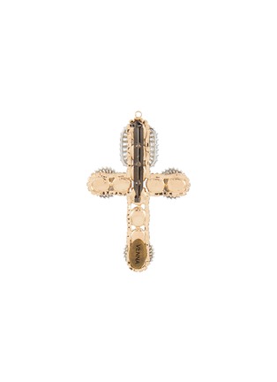 Figure View - Click To Enlarge - VENNA - Crystal And Pearl Embellished Cross Brooch