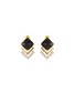 Detail View - Click To Enlarge - VENNA - Triple Diamond With Gold Fringe Earrings