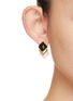 Front View - Click To Enlarge - VENNA - Triple Diamond With Gold Fringe Earrings