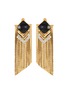Main View - Click To Enlarge - VENNA - Triple Diamond With Gold Fringe Earrings