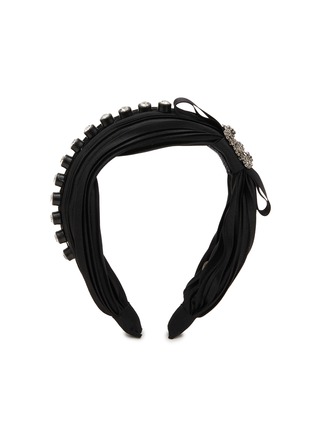 Main View - Click To Enlarge - VENNA - Crystal Embellished Bow Satin Headband