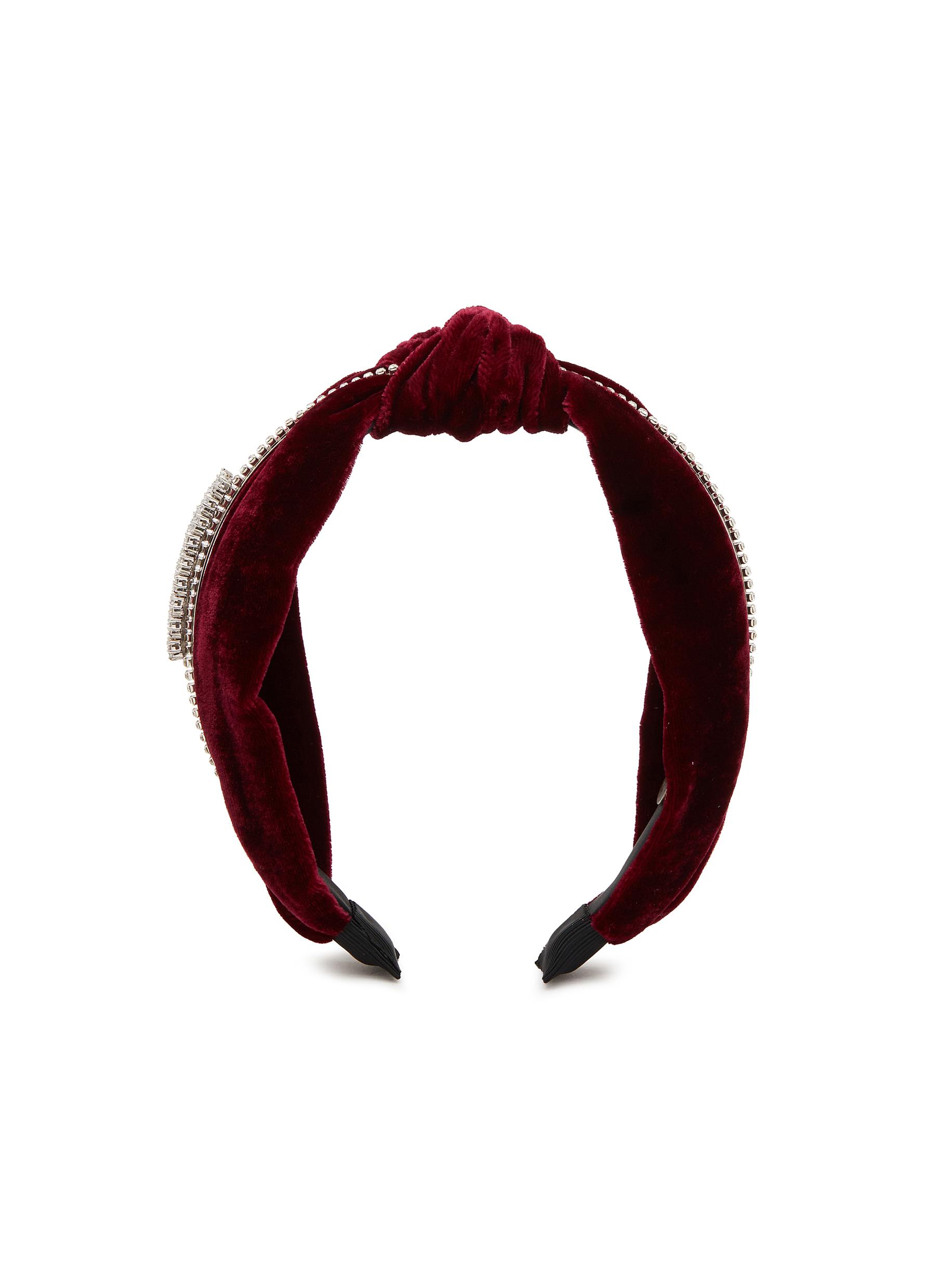 crystal embellished velvet headband