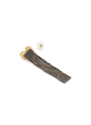 Detail View - Click To Enlarge - VENNA - Heart With Crystal Embellished Fringe Earrings
