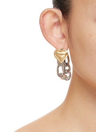 Figure View - Click To Enlarge - VENNA - Chunky Chain Heart Earrings