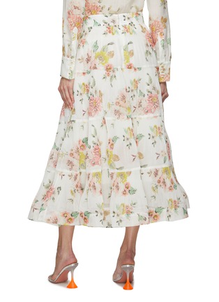Back View - Click To Enlarge - ZIMMERMANN - Pleat Floral Print Midi Skirt