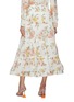 Back View - Click To Enlarge - ZIMMERMANN - Pleat Floral Print Midi Skirt