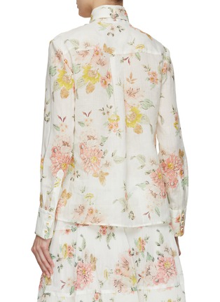 Back View - Click To Enlarge - ZIMMERMANN - Coral Floral Print Blouse