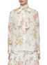 Main View - Click To Enlarge - ZIMMERMANN - Coral Floral Print Blouse