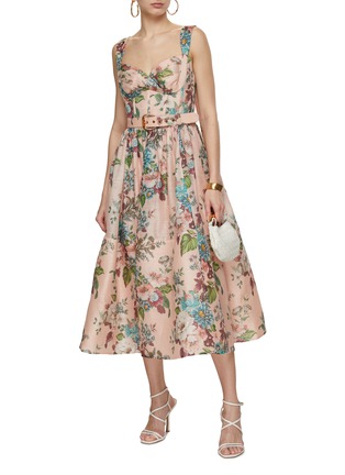 Figure View - Click To Enlarge - ZIMMERMANN - Matchmaker Belted Midi Dress
