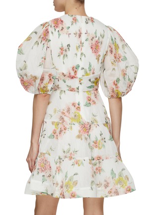 Back View - Click To Enlarge - ZIMMERMANN - Pleat Floral Print Mini Dress