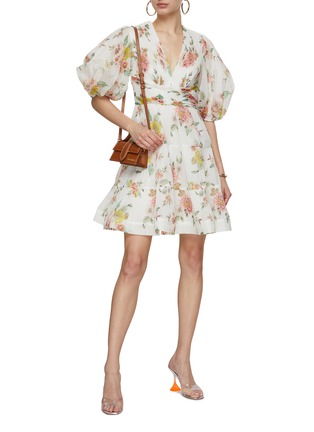 Figure View - Click To Enlarge - ZIMMERMANN - Pleat Floral Print Mini Dress