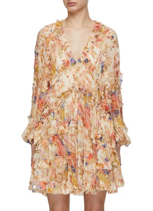 Main View - Click To Enlarge - ZIMMERMANN - August Billow Frill Mini Dress