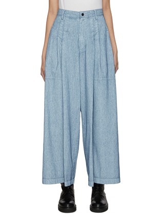 Main View - Click To Enlarge - Y'S - 2 Tuck Wide Denim Pants