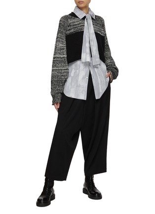 Figure View - Click To Enlarge - Y'S - Cropped Raglan Sleeve Sweater