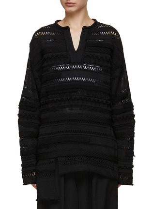 Main View - Click To Enlarge - Y'S - Asymmetric Hem Knit Sweater