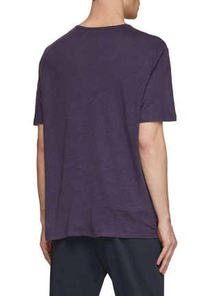 Back View - Click To Enlarge - MAISON LABICHE - Good Vibes Stitch Linen T-Shirt