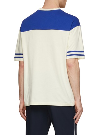 Back View - Click To Enlarge - MAISON LABICHE - Bicolour Football Cotton T-Shirt