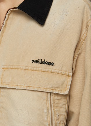  - WE11DONE - Faded Cropped Oxford Jacket