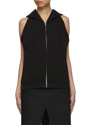 Main View - Click To Enlarge - WE11DONE - Sleeveless Zip Up Hoodie