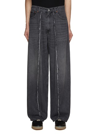 Main View - Click To Enlarge - MM6 MAISON MARGIELA - Ripped Line Front Baggy Jeans