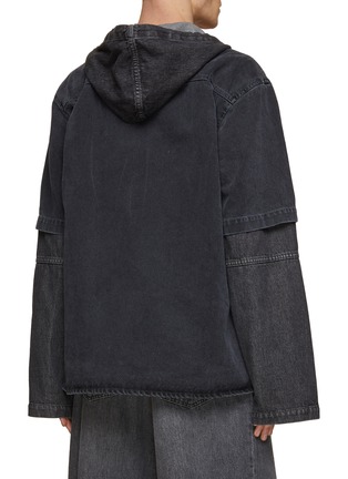 Back View - Click To Enlarge - MM6 MAISON MARGIELA - Hooded Double Layer Denim Jacket
