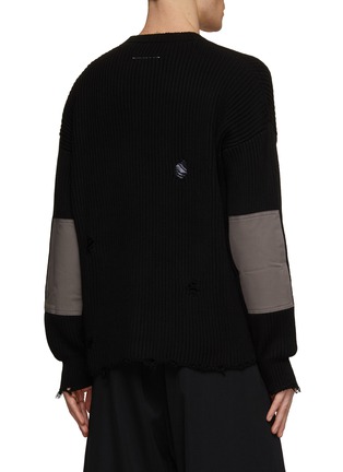 Back View - Click To Enlarge - MM6 MAISON MARGIELA - Elbow Patch Cardigan