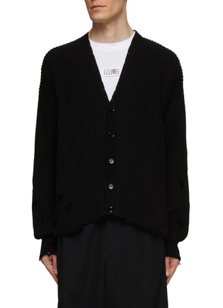 Main View - Click To Enlarge - MM6 MAISON MARGIELA - Elbow Patch Cardigan