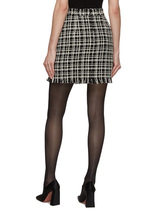 Fringe Hem Tweed Mini Skirt