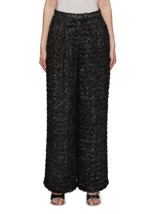 Main View - Click To Enlarge - SOONIL - Pleated Wide Leg Tweed Trousers