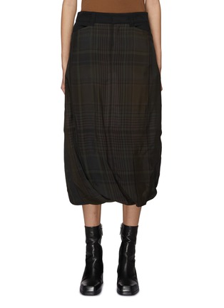 Main View - Click To Enlarge - LEMAIRE - Chequered Twisted Hem Skirt
