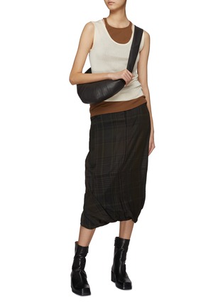 Figure View - Click To Enlarge - LEMAIRE - Chequered Twisted Hem Skirt