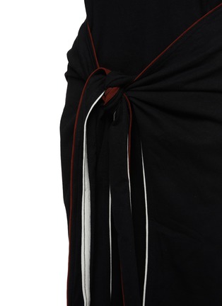  - LEMAIRE - Contrast Trim Cotton Linen Wrap Dress