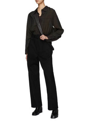 Figure View - Click To Enlarge - LEMAIRE - Chequered Gathered Blouse