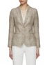Main View - Click To Enlarge - KITON - Single Breasted Silk Cotton Cashmere Plaid Blazer