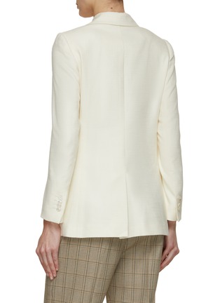 Back View - Click To Enlarge - KITON - Double Breasted Silk Cotton Cashmere  Blazer