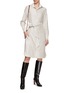 Figure View - Click To Enlarge - KITON - Belted Linen Shirt Dress