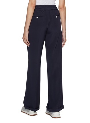 Back View - Click To Enlarge - KITON - Cady Drawstring Waist Wide Leg Pants