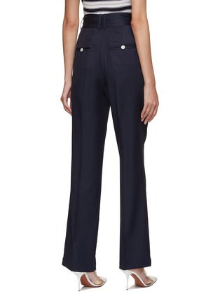 Back View - Click To Enlarge - KITON - Button Detail Wide Leg Wool Pants