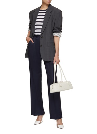 Figure View - Click To Enlarge - KITON - Button Detail Wide Leg Wool Pants
